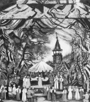 С. Б. Вирсаладзе. Эскиз декорации к балету С. С. Прокофьева «Каменный цветок» (поставлен в 1957).