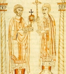 Генрих IV (слева) и его сын Генрих V (справа)