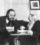 Владимир Григорьевич Чертков и Лев Николаевич Толстой. Ясная Поляна, 27 марта 1909 г.