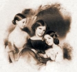 Анна, Дарья, Екатерина Тютчевы. Рисунок А. Саломе. 1843 г. Мюнхен