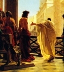 «Ecce Homo». Пилат обращается к толпе иудеев, призывая помиловать Христа (Антонио Чизери, 1862)