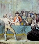 Дуэль шевалье де Сен-Жоржа и шевалье д’Эона 9.4.1787. Офорт Гослена