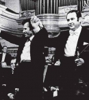 После исполнения Второго скрипичного концерта: А. Эшпай, Э. Инбал, Э. Грач. Братислава. 1977 год 