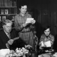 Cecil Day Lewis, his son Daniel and wife Jill reading some of the many letters