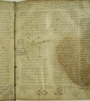Ватиканский манускрипт, т.1, 38v — 39r. Euclid I prop. 47 (теорема Пифагора).