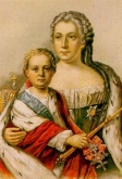 Иван VI с матерью-регентшей Анной Леопольдовной