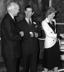 Рудольф Кирхшлегер, принц Чарльз, Принцесса Диан и Герма Кирхшлегер, 15 апреля 1986 года