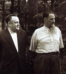 Королев_15_слева направо - С.П. Королев, И.В. Курчатов, М.В.Келдыш, В.П. Мишин. Август 1959