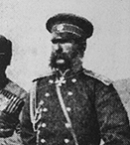 (слева направо) Генерал-адъютант князь П. Д. Святополк-Мирский, великий князь Михаил Николаевич, генерал-адъютант граф М. Т. Лорис-Меликов. Карс, 1877