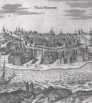 Вид Нижнего Новгорода из книги А. Олеария «Описание путешествия в Московию», Шлезвиг, 1656
