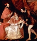 Папа Павел III с внуками Алессандро Фарнезе и Оттавио Фарнезе
