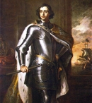 26-летний Пётр I. Портрет кисти Кнеллера был подарен Петром в 1698 английскому королю.