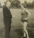 Нина Пономарева с тренером Дмитрием Петровичем Марковым, 1950 год