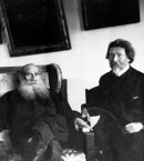 Репин_11_с Львом Толстым в Ясной Поляне, 1908