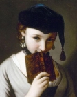 Портрет молодой девушки с книгой