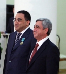 Президент России Д. А. Медведев, Армен Дарбинян и Президент Армении Серж Саргсян. Ереван. Армения. 20 августа 2010 года
