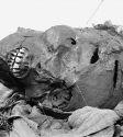 Мумифицированная голова Секененра с ранами, полученными в сражении.