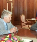 Владимир Литвин на встрече с Владимиром Путиным. 2001 год