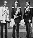 Roon, center, with Bismarck (left) and Moltke (right). The three leaders of Prussia in the 1860s