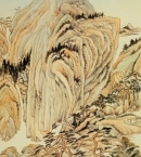 Дун Цичан_2 «Пейзаж в манере Ван Мэна». Лист из альбома «Пейзажи в манере старых мастеров» 1621-1624 гг.