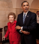 Нэнси Рейган с Бараком Обамой